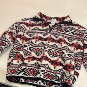 Tribal Print Fleece Pullover